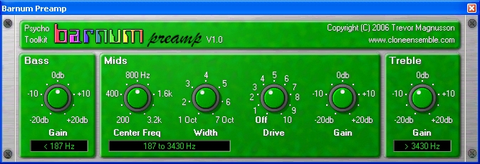 Barnum Preamp screenshot